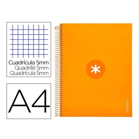 Quaderno A4 Antartik Spirale Copertina Rigida 5 Bande Colore Giallo Senape