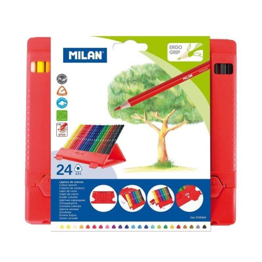 Estuche Milan Flexibox 24 Lápices Triangulares Madera Sostenible