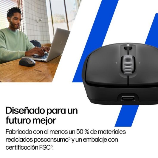 Maus HP 705 Bluetooth USB 6000 DPI Schwarz 8 Tasten Wiederaufladbar