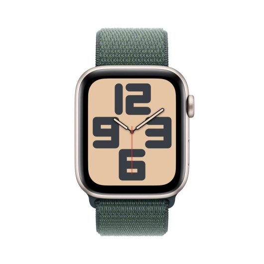 Apple Watch SE 3 GPS 4G 44mm OLED Aluminium Beige Armband Grün Einheitsgröße Wasserdicht 50m