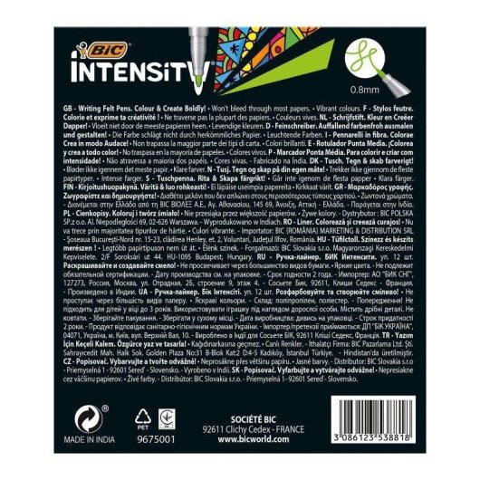 Set di 12 Pennarelli BIC Intensity Medium a Lunga Durata