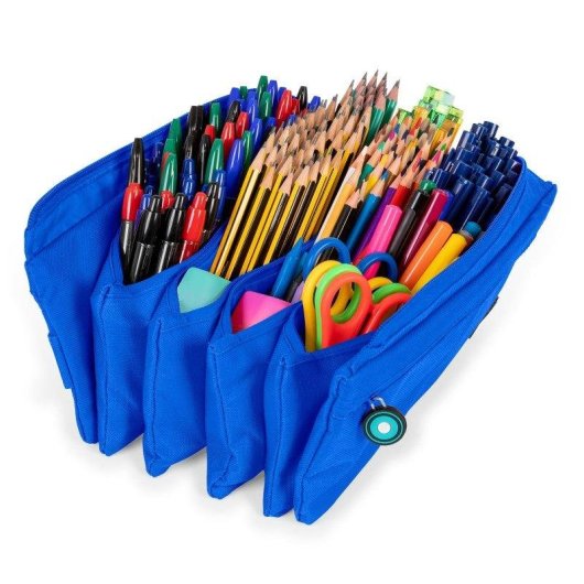 Estuche escolar Grafoplás Bits and Bobs Alta Capacidad Azul