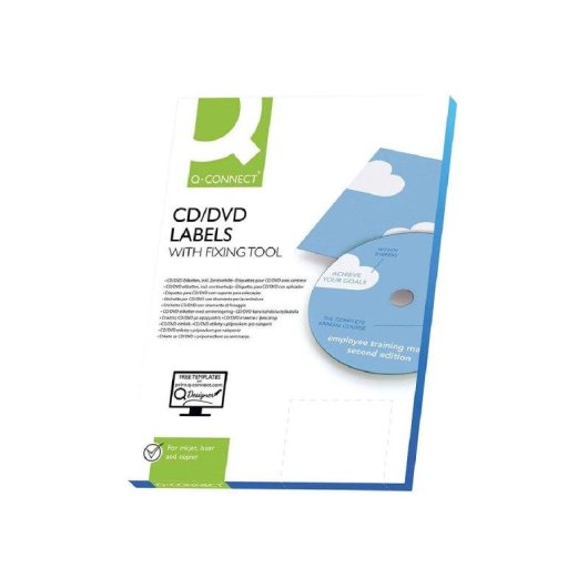 Etiqueta Adhesiva Q-Connect KF01579 Caja 25 Hojas Din A4 CD-ROM