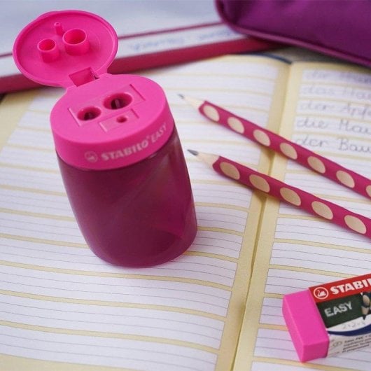 Set Escolar STABILO Easygraph 2 Lápices Ergonómicos con Goma y Sacapuntas