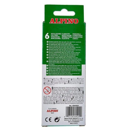 Astuccio 6 Pennarelli Alpino Colori Pastello Super Lavabili