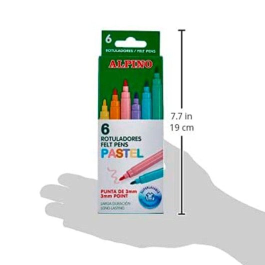 Astuccio 6 Pennarelli Alpino Colori Pastello Super Lavabili