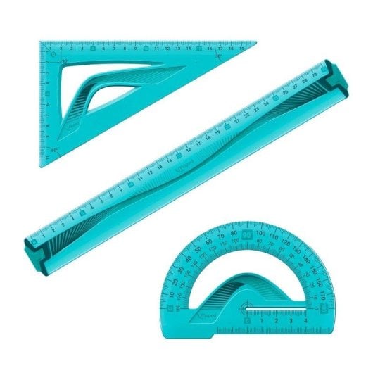 Kit de Reglas Escolares Maped Maxi 4 Piezas Irrompibles Azul