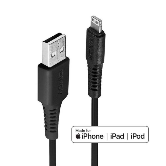 Cable Lightning Lindy 31322 3 m USB A a Macho Negro