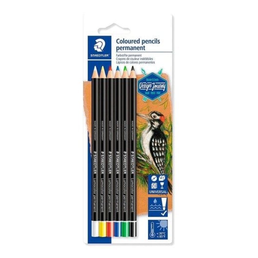 Blister com 6 lápis de cor permanentes Staedtler Design Journey