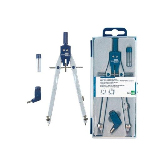 Compás Micrométrico Liderpapel MP04 con Minas de 2 mm y Adaptador de Rosca