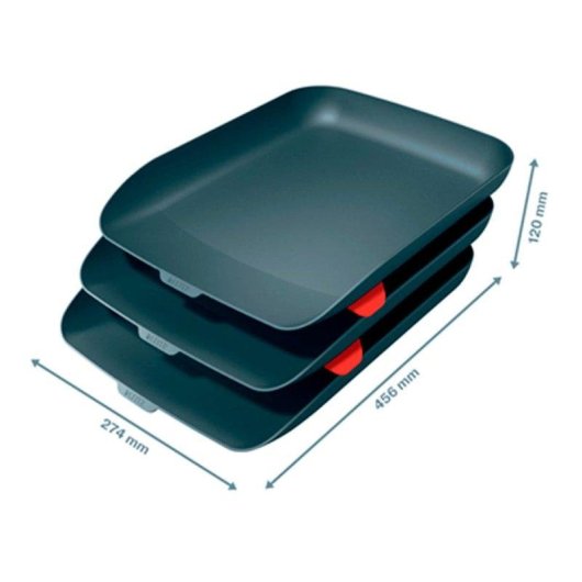 Set de bandejas porta documentos Leitz Cosy 3 bandejas A4 gris