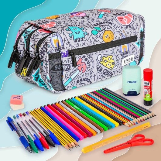 Estuche Portatodo Grafoplás Bits and Bobs Design Triple