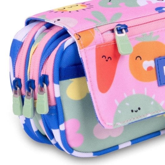 Astuccio Triplo Milan Green & Grow con Materiale Scolastico Incluso