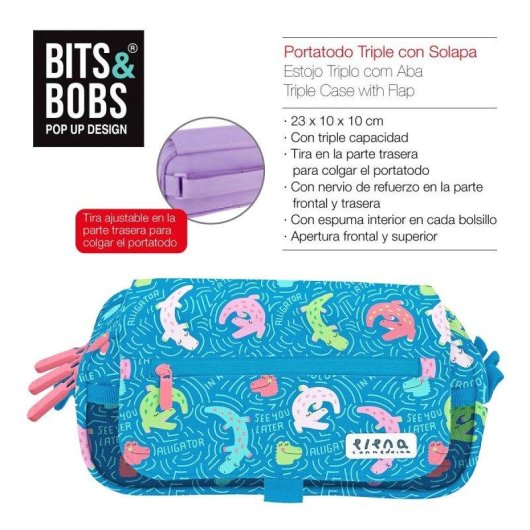 Estuche Escolar Triple Grafoplás ColePack Design con 40 Utensilios Incluidos
