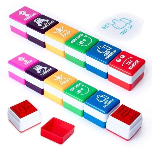 Box di Timbri di Motivazione Office Box per Insegnanti - Set di 6