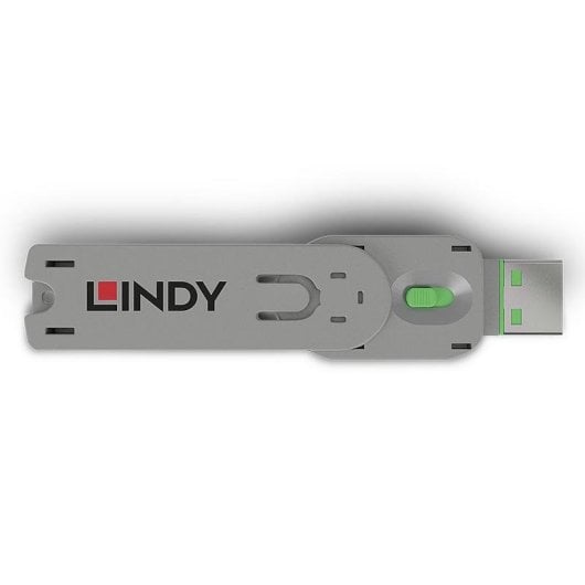 Chave de bloqueio de porta Lindy 40621 USB tipo A verde