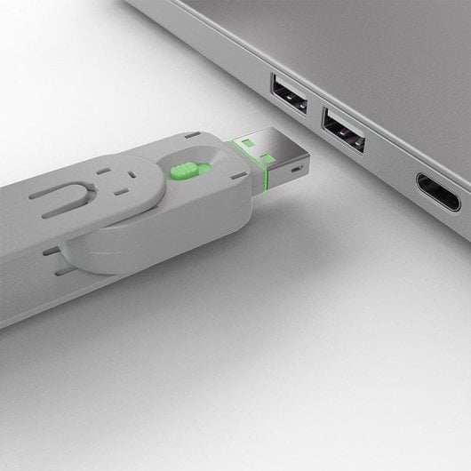 Chave de bloqueio de porta Lindy 40621 USB tipo A verde