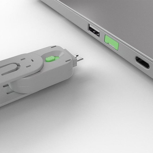 Chave de bloqueio de porta Lindy 40621 USB tipo A verde