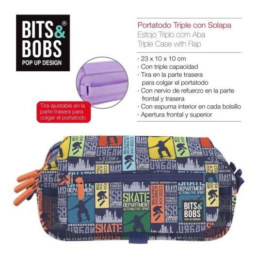 Estuche escolar Grafoplás Colepack Design Triple con material escolar incluido