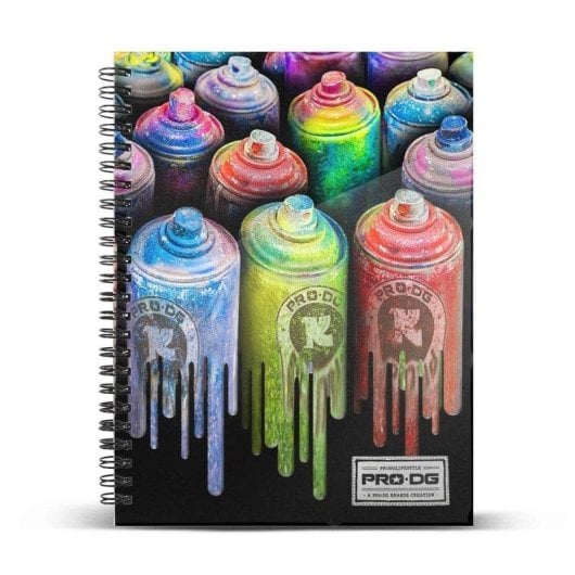 Cuaderno Espiral Prodg Colors A5 120 hojas tapa dura cuadro 5 mm