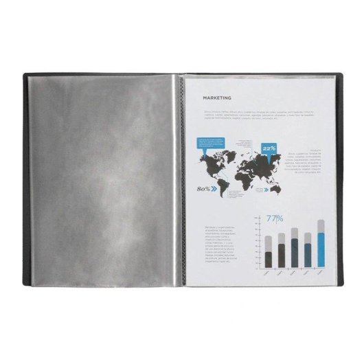 Carpeta Liderpapel CJ08 A4 20 fundas transparentes negro