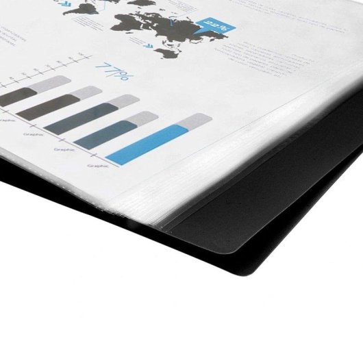 Carpeta Liderpapel CJ08 A4 20 fundas transparentes negro