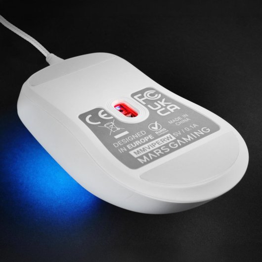 Rato Mars Gaming MM-VIPER USB-A USB-C 12800 DPI Branco RGB 56g