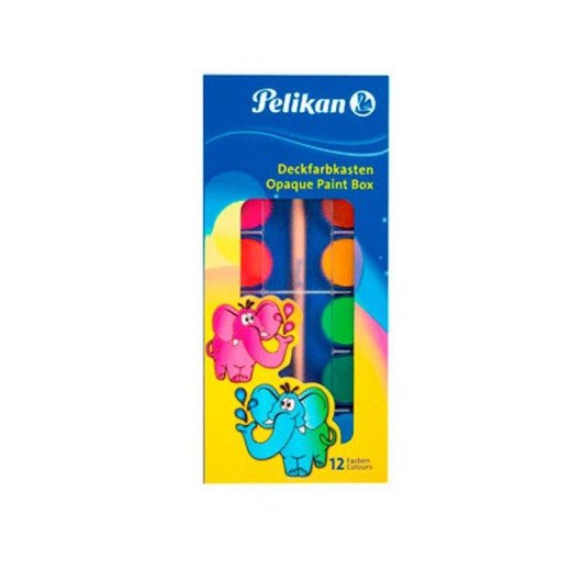 Scatola di Aquarelle Pelikan con 12 Colori Intensi e Pennello Incluso