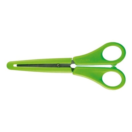 Forbice Scolare Milan 14.7 cm con Punta Arrotondata e Custodia Verde