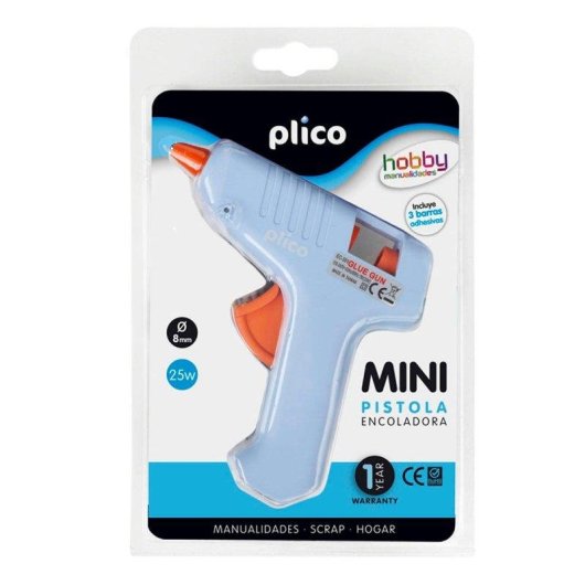 Pistola Termofusible Plico Mini con Sistema Anti-goteo y 3 Barras