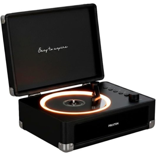 Reproductor CD Prixton Boogie Vintage 6W RMS Bluetooth Radio FM AUX Negro