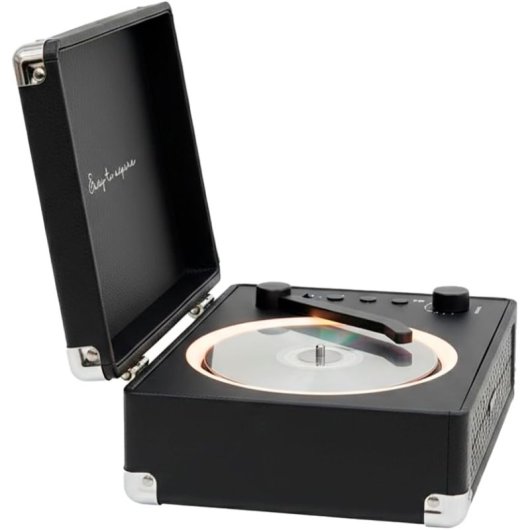 Reproductor CD Prixton Boogie Vintage 6W RMS Bluetooth Radio FM AUX Negro