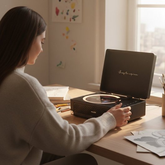 Lecteur CD Prixton Boogie 6W RMS Bluetooth Radio FM Portable Noir