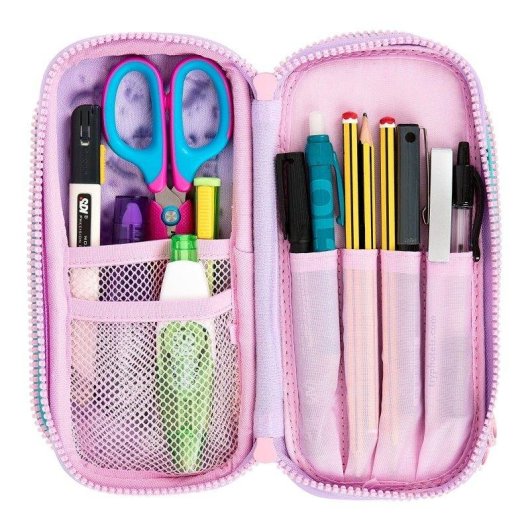 Estuche escolar Officebox multi-compartimento EVA 3D Jungle Azul 22 x 11 x 7 cm