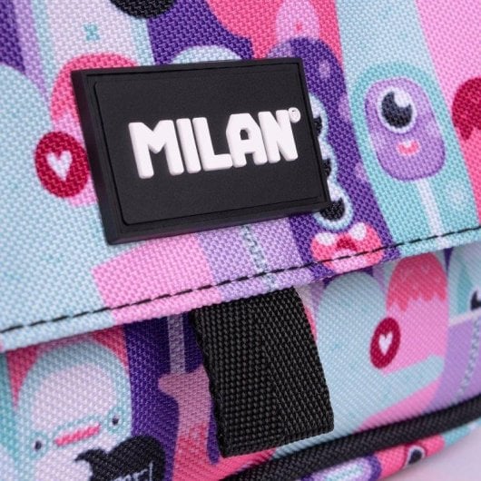 Estuche Portatodo Triple Milan Aliens 2 Rosa y Lila