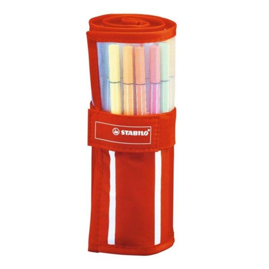 Estuche de Tela Enrollable Stabilo Pen 68 con 30 Rotuladores de Fibra