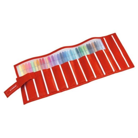 Estuche de Tela Enrollable Stabilo Pen 68 con 30 Rotuladores de Fibra