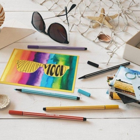 Estuche de Tela Enrollable Stabilo Pen 68 con 30 Rotuladores de Fibra