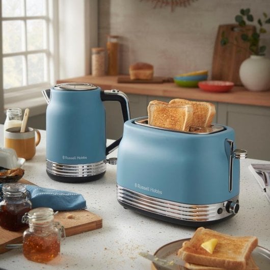 Wasserkocher Russell Hobbs Hanley Retro Blue 1,7 L 2400 W Schwarz/Blau