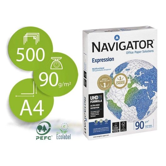 Papel Fotocopiadora Navigator DIN A4 90g 2500 Hojas Multiuso Ink-jet y Laser