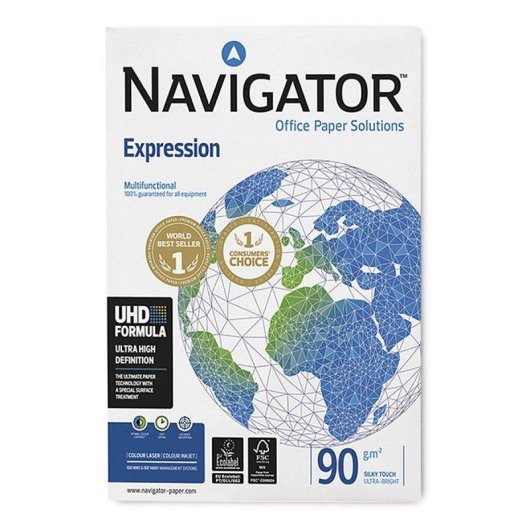 Papel Fotocopiadora Navigator DIN A4 90g 2500 Hojas Multiuso Ink-jet y Laser