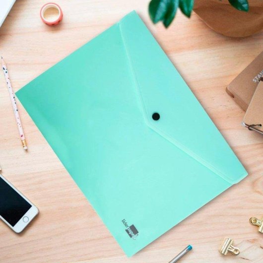 Carpeta Dossier Liderpapel Broche Polipropileno A4 50 Hojas Verde Manzana