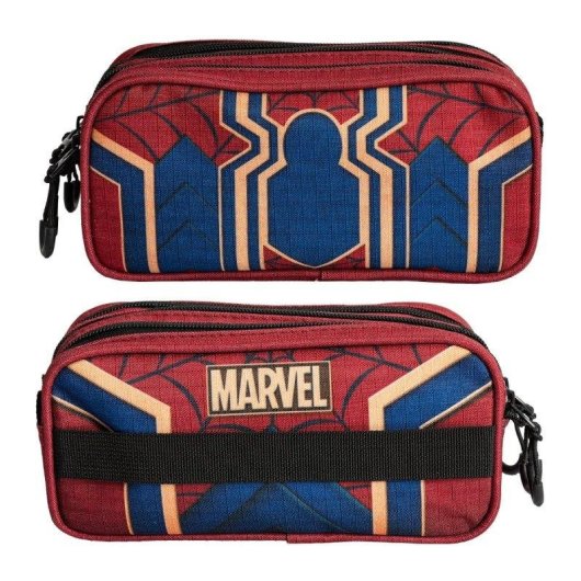 Estuche Escolar Triple Karactermania Marvel Spiderman Rojo Ripstop