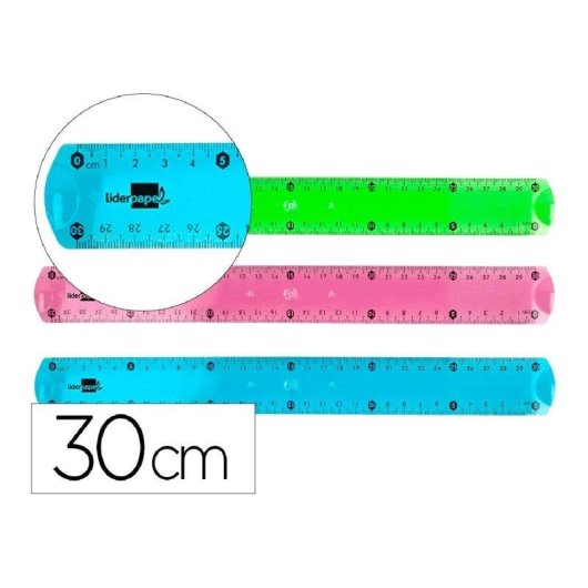 Regla Plástico Flexible 30 cm Liderpapel