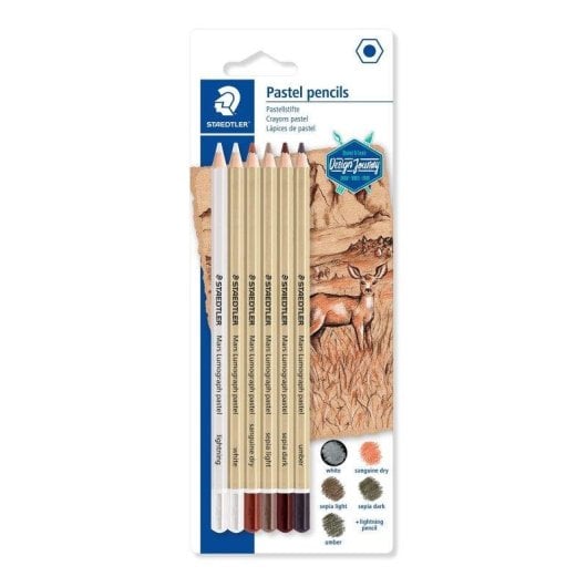 Lapis de Pastel Staedtler Mars Lumograph Design Journey Caixa de 6