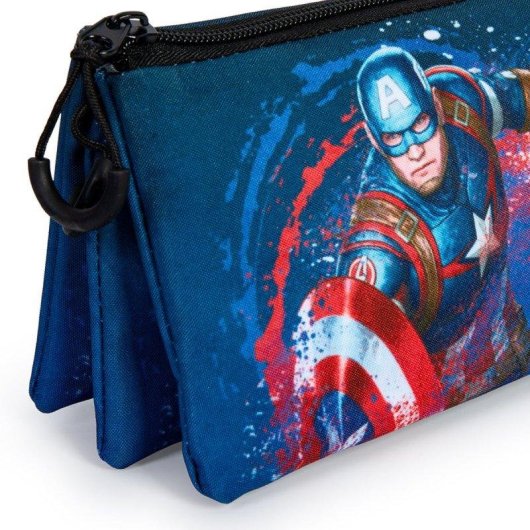 Estuche Triple Capitán América Karactermania Portatodo Fan Full Escolar
