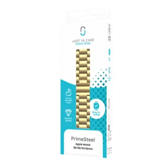 Armband Just in Case für Apple Watch 40/41/42mm aus goldenem Edelstahl