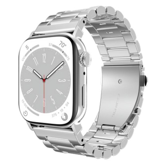 Correia Just in Case para Apple Watch 40/41/42mm em aço inoxidável prateado