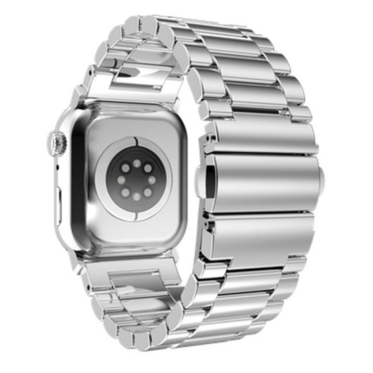 Correia Just in Case para Apple Watch 40/41/42mm em aço inoxidável prateado