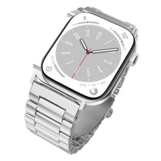 Correia Just in Case para Apple Watch 40/41/42mm em aço inoxidável prateado
